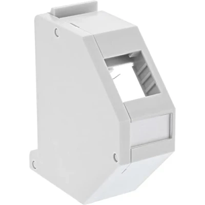 Afbeelding van DIN Rail houder voor 1 Keystone module met aarde en afsluitcover / grijs