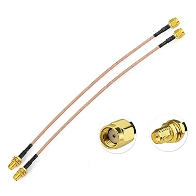 Afbeelding van Eightwood Wifi Antenne Verlengkabel RP SMA Kabel Man vrouw Schot Pigtail 8inch 20cm 2 stuks voor Router Wirelesse AV Sender TP Link Dlink Netgear Belkin