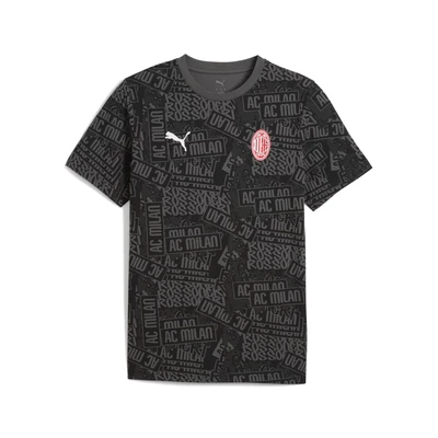Afbeelding van AC Milan FtblCulture T shirt met all over print voor Heren, Zwart/Rood, Maat XS PUMA
