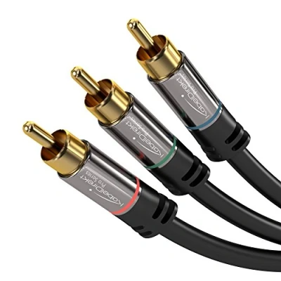 Afbeelding van KabelDirekt Stereo cinch audio video kabel 5 m (3 naar 3 cinch, RCA kabel) PRO Series