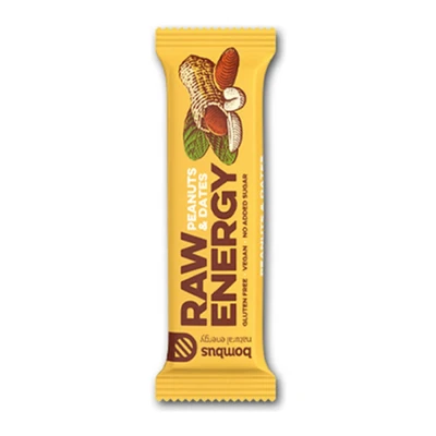 Afbeelding van Bombus Raw Energy Bar Peanuts &amp; Dates 20 x 50 gram
