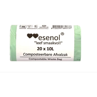 Afbeelding van Leef Smaakvol Esenol Composteerbare afvalzakken 10 liter 1 rol van 20st