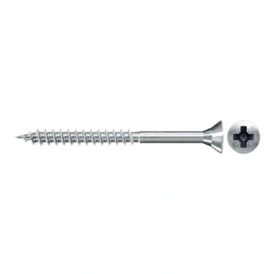 Afbeelding van Fischer 551221 Spaanplaatschroeven 6 mm 80 Kruiskop Pozidriv Staal Galvanisch verzinkt 200 stuk(s)