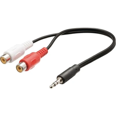Afbeelding van 3,5mm Jack (m) Tulp (v) stereo audio adapter kabel 0,20 meter