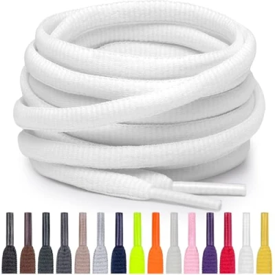 Afbeelding van Miscly Ovale Sport Schoenveters Meerdere Lengtes en Kleuren Beschikbaar (Wit, 91 cm)