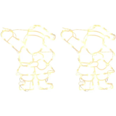 Afbeelding van Kerstverlichting silhouet van de kerstman2 st 35 LEDs warm wit