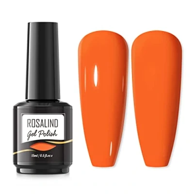 Afbeelding van ROSALIND Oranje ​Kleur UV Gel Nagellak, 15ml Nagel, 1 Fles Gellak, Orange Color Nail Polish Set, Art Manicure 1pcs