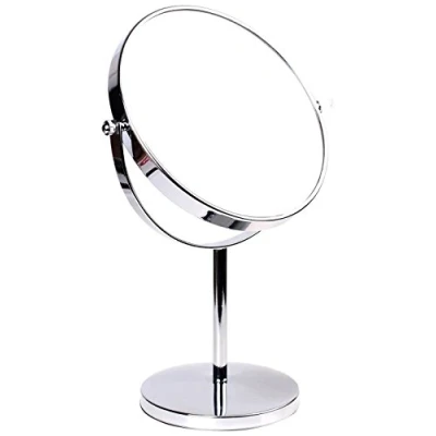 Afbeelding van HIMRY KXD3108N 5x, staande spiegel 5x vergroting, 20 cm, cosmeticaspiegel 360 draaibaar. Verchroomde make upspiegel scheerspiegel badkamerspiegel, dubbelzijdig: normaal +