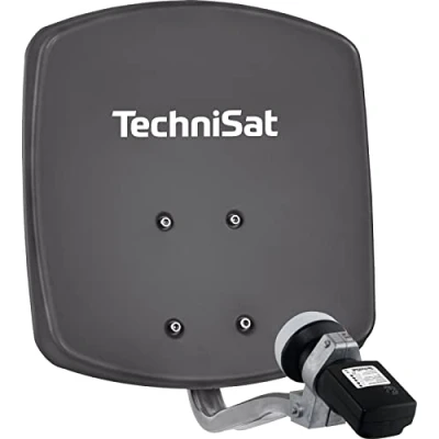 Afbeelding van TechniSat DIGIDISH 33 Satellietschijf voor 1 participant (33 cm klein satellietsysteem complete set met wandbeugel en satellietzoeker V/H LNB) grijs