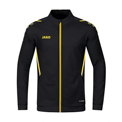 Afbeelding van JAKO Polyester Jas Uitdaging, Uniseks Volwassene, Zwart/Citroen, 4XL