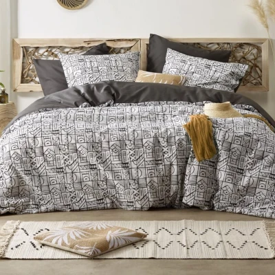 Afbeelding van Dekbedovertrek De Witte Lietaer Cuzco Stone Grey Percal 140 x 200 / 220 cm 1 Persoons
