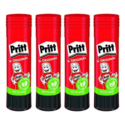 Afbeelding van Pritt lijmstift, veilige en kindvriendelijke lijm voor knutselen, sterke school kantoor, 4x 22 g lijmstift
