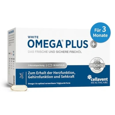 Afbeelding van omega 3 visoliecapsules met 1.000 mg vetzuren (300 DHA &amp; 400 EPA) triglyceridevorm verpakking van maanden