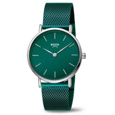 Afbeelding van BOCCIA Titanium horloge groen 3281 10