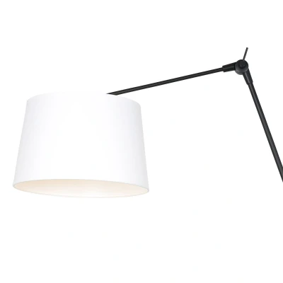 Afbeelding van Steinhauer Wandlamp prestige chic 8186 zwart kap effen wit