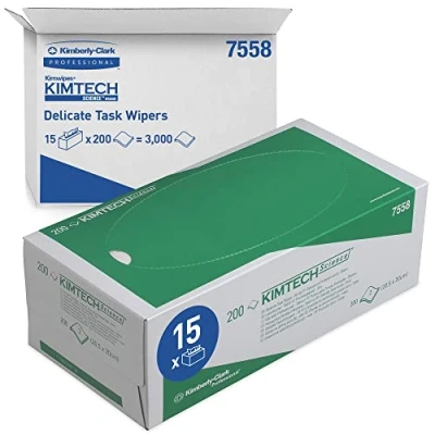 Afbeelding van Kimtech Science Zeer absorberend, pluisvrij doekje in een doos voor laboratoriumgebruik.