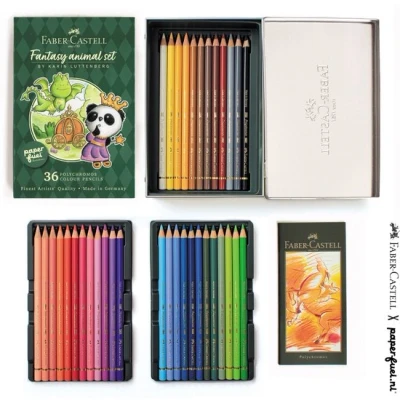 Afbeelding van Faber Castel kleurpotloden Polychromos Fantasy Animalset 36 stuks in samenwerking met Karin Luttenberg FC 210014