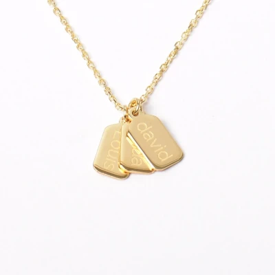 Afbeelding van MeYuKu Sieraden 14 karaat gouden ketting Mini tags