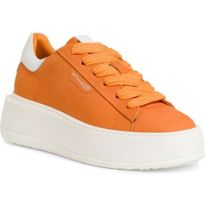 Afbeelding van Tamaris Sneakers laag, Dames, Maat: 40, Orange Leer
