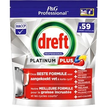 Afbeelding van Dreft vaatwasmiddel Platinum Plus Lemon, pak van 59 capsules
