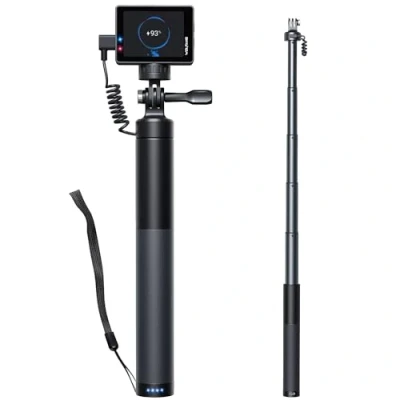 Afbeelding van WOLFANG Action Cam Selfie Stick laadt je actiecamera op met 2600 mAh (24 60 cm), zwart, GB2200