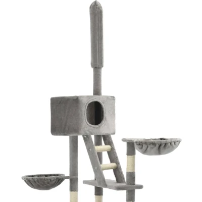 Afbeelding van vidaXL Kattenkrabpaal met sisal krabpalen 230 260 cm grijs