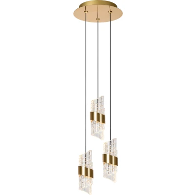 Afbeelding van Lucide Kligande Hanglamp Ø 25 Cm Led Dimb. 3x8w 2700k Mat Goud / Messing