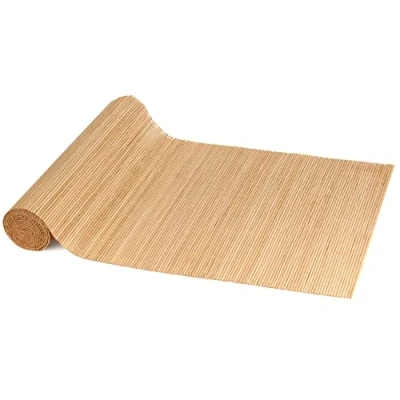 Afbeelding van BambooMN Carbonized Bamboe Matchstick Natuurlijke Tafelloper, Huisdecoratie, 1 Stuk