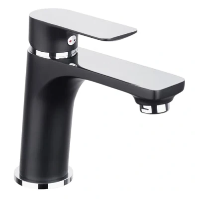 Afbeelding van Noir Round wastafelmengkraan zwart/chroom
