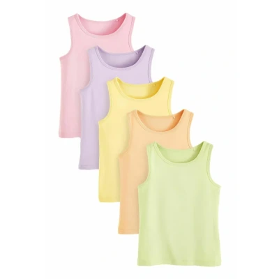 Afbeelding van Next 5 PACK Regular FIT Top voor kinderen, Maat: 98, Pink beige orange