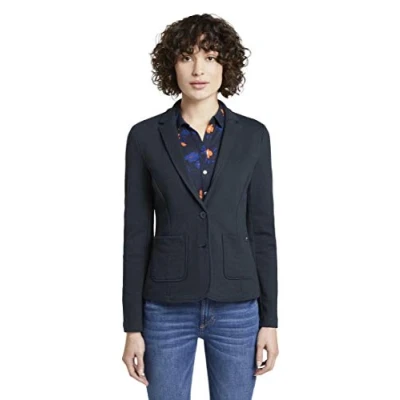 Afbeelding van TOM TAILOR Dames Gestructureerde blazer 1017124, 10668 Sky Captain Blue, XXL