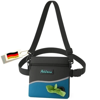 Afbeelding van PetLove Traktatiezak voor honden, voederzak met magneetsluiting, inclusief poepzakdispenser en bruikbaar als buiktas, turquoise