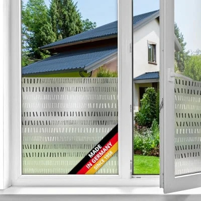 Afbeelding van d c fix Raamfolie, statische premium stiksels, uv bescherming, zichtwering, aan beide zijden ondoorzichtig, statisch zelfklevend, voor badkamer, raam, keuken, glazen deur, melkglasfolie, zichtwerende