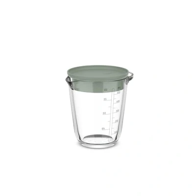 Afbeelding van Mepal Glas maatbeker met deksel Chef it 500 ml Maataanduiding Vaatwasmachine , magnetron en ovenbestendig Bakspullen Nordic sage