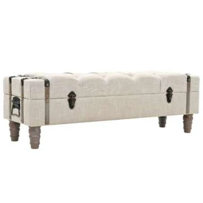 Afbeelding van Opslagbank 111x34x37 cm massief hout en staal