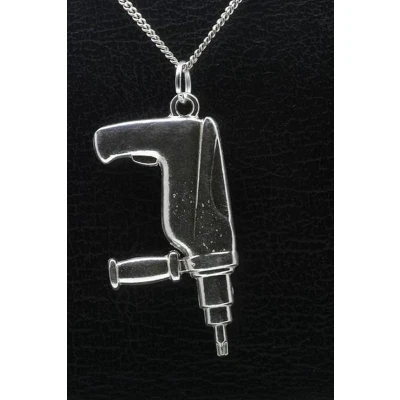 Afbeelding van Zilveren Boormachine XL ketting hanger