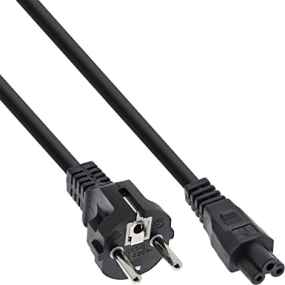 Afbeelding van InLine Apparaatsnoer met rechte C5 plug en stekker 3x 0,75mm / zwart 0,50 meter