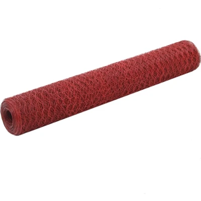 Afbeelding van Kippengaas 25x1 m staal met PVC coating rood