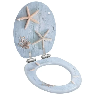 Afbeelding van Toiletbril met soft close deksel zeester MDF