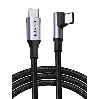 Afbeelding van UGREEN 100W USB C naar Kabel Hoek PD 3.0 PPS Oplaadkabel 90 graden compatibel iPhone 15 Pro Max, Galaxy S24 Ultra, M2 MacBook Pro/Air iPad 12.9 Mini 6 Steam Deck enz. (1m)