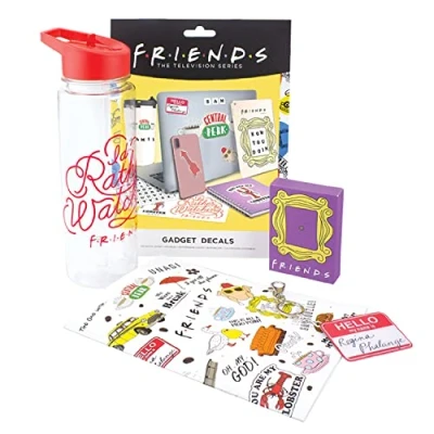 Afbeelding van Paladone Friends Fan cadeauset Inclusief notitieboek, waterfles, stickerstickers, Regina Phalange sleutelhanger en kaartspel Officieel gelicentieerde koopwaar, veelkleurig