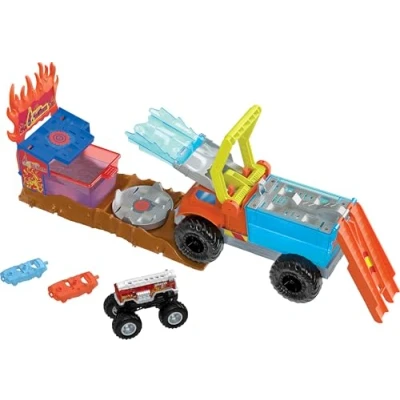 Afbeelding van Hot Wheels Monstertrucks Arenabeukers Color Shifters 5 Alarm Redding Speelset