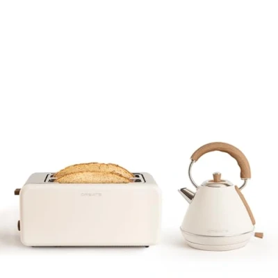 Afbeelding van CREATE Set broodrooster retro XL + kettle M / gebroken wit brood pastel met waterkoker, wit, pastel, 1 l
