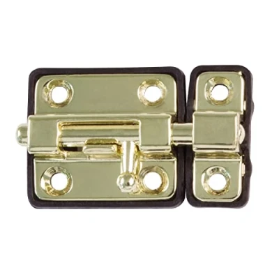 Afbeelding van AMIG schuifslot/plaatgrendel zamak 5cm messing incl schroeven deur raam Grendels