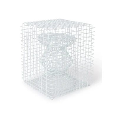 Afbeelding van POLSPOTTEN Wire Zig Zag Kruk 40x40 Wit