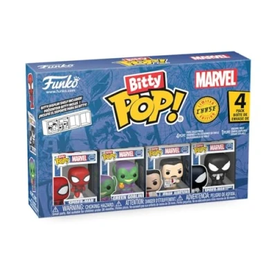 Afbeelding van Funko Bitty Pop! Spider Man 4 stuks een mysterieus mini figuur tot verrassing 0,9 inch (2,2 cm) Marvel Comics om te verzamelen Stapelbaar display inbegrepen