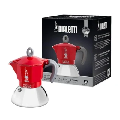 Afbeelding van Bialetti Moka Induction red percolator (2 kops)