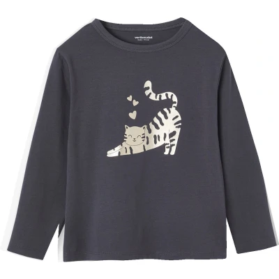 Afbeelding van Vertbaudet Meisjes T shirt met lange mouwen en metallic animatie