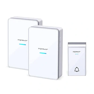 Afbeelding van Aigostar Draadloze Deurbel 2HVKX Met 2 ontvanger Plug&amp;Play DC 3 Regelbaar volume 36 Melodie IP44 Waterdicht