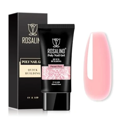 Afbeelding van ROSALIND Poly Nail Gel Honing Perzik Kleur, 60ml Builder Extension Starter Set, Nagel Uitbreiding Gebruik met UV LED Lamp, Honey Peach Color Nagellak Manicure 1pcs